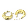 Ion Plating(IP) 304 Stainless Steel Crescent Moon with Butterfly Hoop Earrings for Women EJEW-G293-15G-2