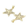 Rack Plating Star Brass Micro Pave Cubic Zirconia Pendants KK-E102-11G-2