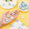CRASPIRE 16Pcs 4 Colors Ghost Food Grade Silicone Beads SIL-CP0001-02-3