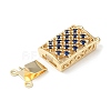 Brass Micro Pave Cubic Zirconia Box Clasps KK-F862-32G-02-2