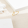 1Pc Letter Brass Rhinestone Open Cuff Rings for Women AJEW-LP0004-47G-G-3