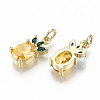 Brass Micro Pave Gold Cubic Zirconia Charms X-ZIRC-S067-155-NF-2