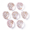 Transparent Spray Painted Glass Beads GLAA-R215-01-B04-1