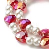 Sparkling Heart Glass Beads Stretch Bracelets Set for Children and Parent BJEW-JB07185-6