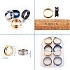 Stainless Steel Grooved Finger Ring Settings MAK-TA0001-05-12