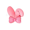 Rabbit Ear with Bowknot Food Grade Eco-Friendly Silicone Focal Beads PW-WG55487-05-1