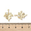 Brass Micro Pave Clear Cubic Zirconia Pendants KK-Z049-01G-3