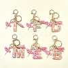 Letter A~Z Transparent Glitter Resin Pendant Keychains KEYC-FZ00024-11-9