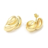 Rack Plating Brass Twist Heart Stud Earrings EJEW-D073-07G-2