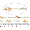 10M Ion Plating(IP) 304 Stainless Steel & ABS Plastic Pearl Bead & Butterfly Glass Link Chains CHS-G035-04G-08-2