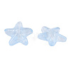 Transparent Spray Painted Glass Beads X-GLAA-N035-027-C02-3