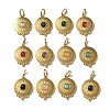 Ion Plating(IP) 304 Stainless Steel with Natural & Synthetic Gemstone Pendants STAS-G351-26G-1