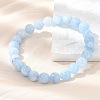 Natural & Dyed White Jade Bead Stretch Bracelets BJEW-K212-B-018-1