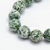 Natural Green Spot Jasper Beads Strands X-G-L148-14mm-01-1