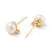 Natural Pearl Stud Earrings Findings KK-B059-33G-2