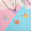 36Pcs 6 Colors Resin DIY Butterfly Pendants Accessories RESI-TA0001-43-5