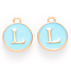 Golden Plated Alloy Enamel Charms ENAM-S118-04L-1
