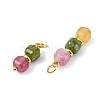 3Pcs 3 Styles Natural Multicolor Tourmaline Beads  Pendants PALLOY-JF05292-01-2