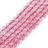 Dyed Transparent Crackle Glass Beads Strands GLAA-Q108-01A-A06-1