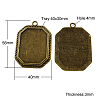 Tibetan Style Pendant Cabochon Settings TIBEP-A22961-AB-FF-1