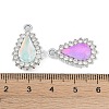UV Plating Alloy with Mixed Color Glass Rhinestone Pendants FIND-M018-39P-3