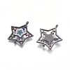 Brass Micro Pave Cubic Zirconia Links Connectors ZIRC-G152-40-3