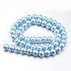 Eco-Friendly Dyed Glass Pearl Round Bead Strands X-HY-A008-8mm-RB006-3