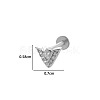 Triangle 316L Surgical Stainless Steel Clear Cubic Zirconia 17 Gauge Internally Threaded Labrets WGBD99E-16-1