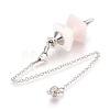 Natural Rose Quartz Dowsing Pendulums KK-F756-09L-2