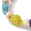 Beach Turtle Dyed Synthetic Turquoise Stretch Bracelets BJEW-JB10296-02-3