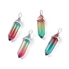 Faceted Bullet Glass Pointed Pendants KK-E282-01P-06-2
