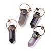 Natural Amethyst Big Pointed Pendants G-M383-21D-1