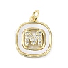 Rack Plating Brass Micro Pave Clear Cubic Zirconia Pendants KK-E102-33G-M-1