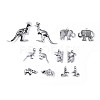 Terrestrial Animals Metal Charms Tibetan Style Alloy Pendants TIBEP-X0185-90AS-LF-2