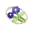 Glass Seed Beaded & Handmade Millefiori Glass Pendants PALLOY-MZ00901-02-3