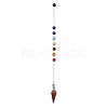 Chakra Synthetic & Natural Mixed Gemstone Pointed Dowsing Pendulums PALLOY-JF02608-02-5