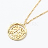 Brass Micro Pave Clear Cubic Zirconia Pendant Necklaces NJEW-E153-01H-3