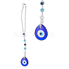 Teardrop with Evil Eye  Pendant Decoration HJEW-JM01018-1