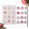 Flower Pattern Polymer Clay Earrings Water Transfer Paper PW-WG76974-01-1