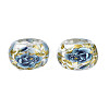 Flower Printed Transparent Acrylic Rondelle Beads TACR-S160-01-D01-2