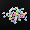 Donut Solid Color Opaque Acrylic Beads X-SACR-S037-M05-B-1