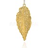 Golden Tone Alloy Leaf Large Pendants PALLOY-J154-86G-1