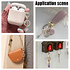  6Pcs 6 Styles Nuggets Natural Gemstone Wire Wrapped Keychain Key Ring KEYC-NB0001-50-6