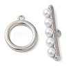 Brass with ABS Imitation Pearl Toggle Clasps KK-N254-89P-2