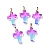 Two Tone Transparent Glass Pendants GLAA-A004-02F-3