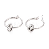 Brass Knot Hoop Earrings for Women EJEW-A072-19P-1