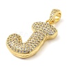 Brass Micro Pave Cubic Zirconia Pendants KK-E061-03G-10-2