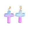 Two Tone Transparent Glass Pendants GLAA-A004-02F-5