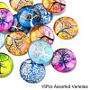 15Pcs Half Round with Tree Pattern Glass Flatback Cabochons for DIY Projects GGLA-YW0001-20-1