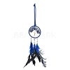 Iron Woven Web/Net with Feather Pendant Decorations AJEW-P097-09-1